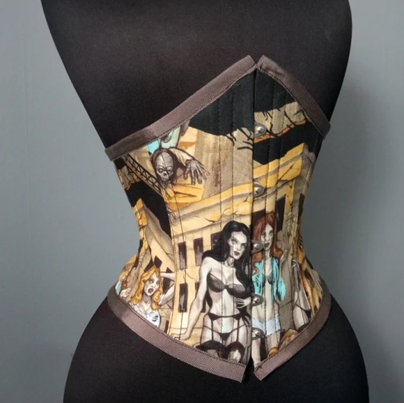 "Undead Elegance: Handmade Victorian Zombie Corset"ready to ship - Picture 4 of 6